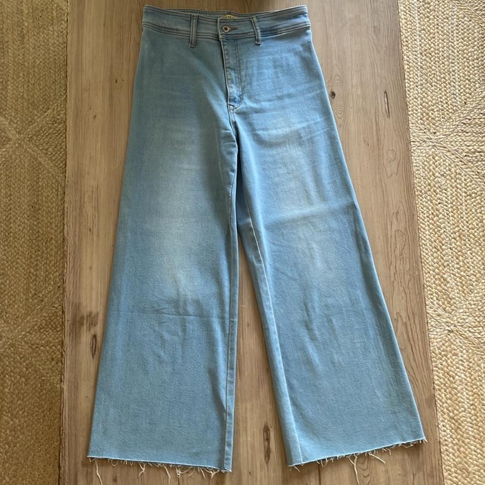 Guess Denim Stretch Wide Leg Cropped Jeans